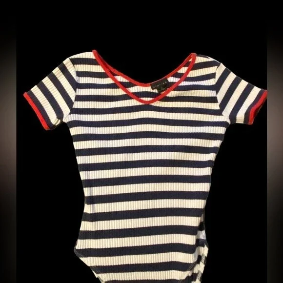Limited Red, white & blue vintage ribbed bodysuit, 4th of July, patriotic wear M - Picture 8 of 10